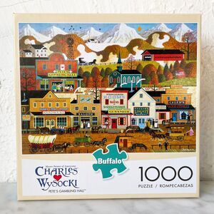 Charles Wysocki Pete's Gambling Hall 1000 Piece Jigsaw Puzzle Buffalo Games NEW